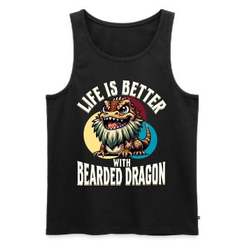 Bartagame Bartagamen Bearded Dragon - Men's Premium Organic Tank Top - black - Front - AI Model Male 178 light (178cm)