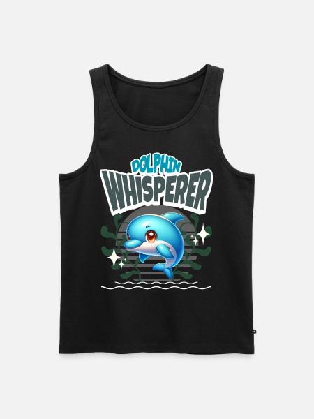 Dolphin - Men's Premium Organic Tank Top - black