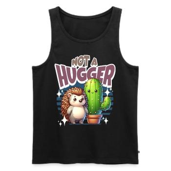 Igel Kaktus Not A Hugger - Männer Premium Bio Tank Top - Schwarz - Vorne - Michal (187cm)
