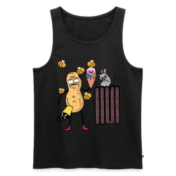 Drôle de crème glacée aux cacahuètes Crème glacée Abeilles Rat Nut - Débardeur bio Premium Homme - noir - Devant - Michal (187cm)