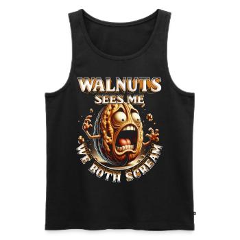 Walnussallergie Walnuts Sees Me We Both Scream - Männer Premium Bio Tank Top - Schwarz - Vorne - Michal (187cm)