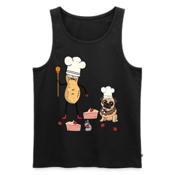Cacahuètes Pâtisserie Animaux Chien Pâtisserie Boulanger Noix - Débardeur bio Premium Homme - noir - Devant - Michal (187cm)