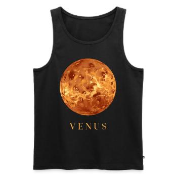 Vénus Planète Astrophysique Cosmologie Espace - Débardeur bio Premium Homme - noir - Devant - AI Model Male 178 light (178cm)