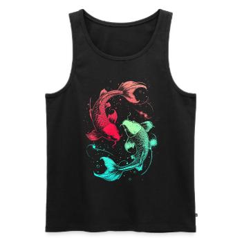 Pisces Sternzeichen Fische Symbol Astrologie - Männer Premium Bio Tank Top - Schwarz - Vorne - AI Model Male 178 light (178cm)