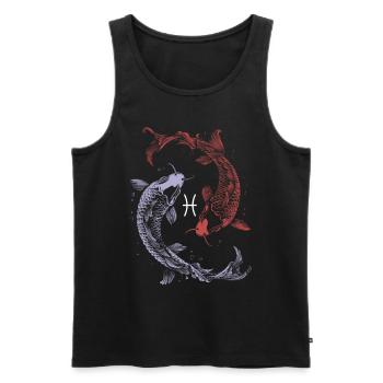 Sternzeichen Pisces Fische Symbol Astrologie - Männer Premium Bio Tank Top - Schwarz - Vorne - AI Model Male 178 light (178cm)