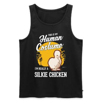 Silk Chicken Halloween Silkie Chicken - Men's Premium Organic Tank Top - black - Front - Michal (187cm)