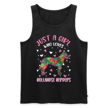 Hollandse Herder Girl Dutch Shepherd Dog - Men's Premium Organic Tank Top - black - Front - Michal (187cm)