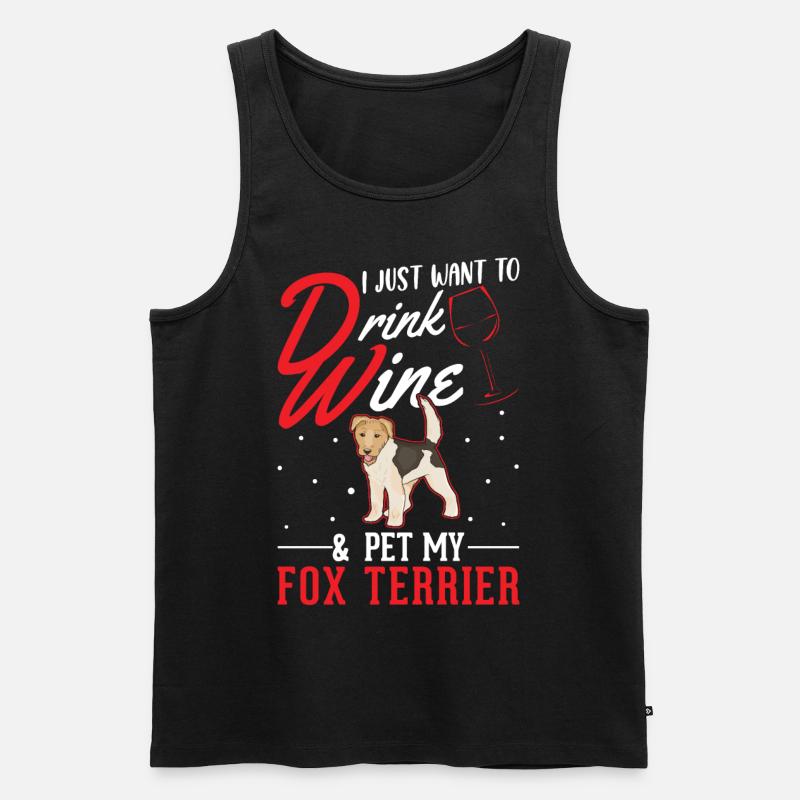Fox Terrier et vin - Débardeur bio Premium Homme - noir
