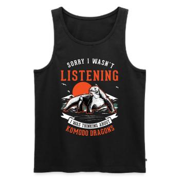 Komodowaran Waran Komododrache - Männer Premium Bio Tank Top - Schwarz - Vorne - AI Model Male 178 light (178cm)