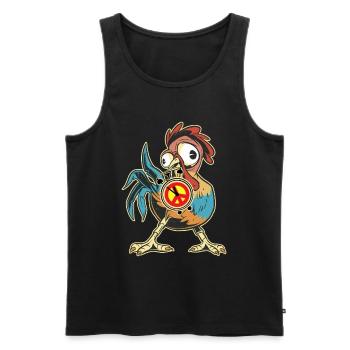 Poulet Coq Paix Réveil Paix Paix Paix Mondiale - Débardeur bio Premium Homme - noir - Devant - AI Model Male 178 light (178cm)