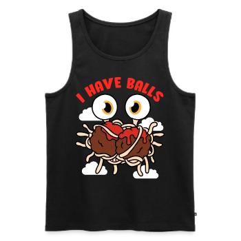 Flying Spaghetti Monster FSM - Men's Premium Organic Tank Top - black - Front - AI Model Male 178 light (178cm)