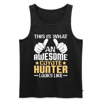 Coyote Hunting Yote - Men's Premium Organic Tank Top - black - Front - Michal (187cm)