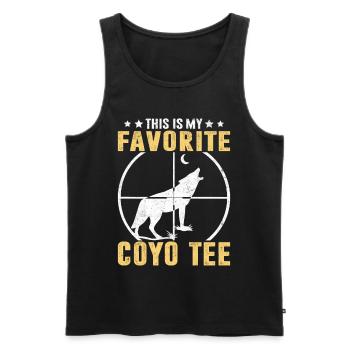 Coyote Hunt Coyote Hunter Yote - Men's Premium Organic Tank Top - black - Front - Michal (187cm)