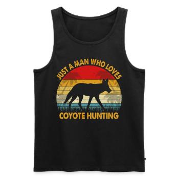 Coyote Hunter Yote - Men's Premium Organic Tank Top - black - Front - Michal (187cm)