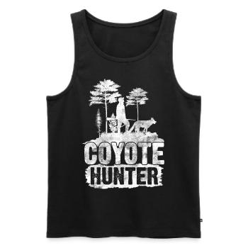 Chasse au coyote Chasseur de coyote Yote - Débardeur bio Premium Homme - noir - Devant - Michal (187cm)