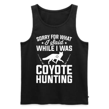 Coyote Hunter Yote - Men's Premium Organic Tank Top - black - Front - Michal (187cm)