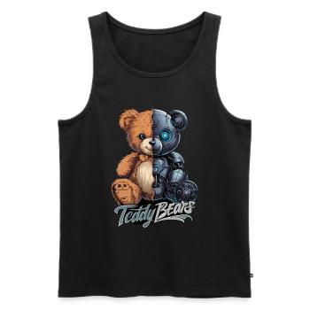 Lustiges Bär Roboter Robotic Kuscheln Cyborg - Männer Premium Bio Tank Top - Schwarz - Vorne - AI Model Male 178 light (178cm)