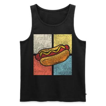Hot Dog Adulte Vintage Rétro - Débardeur bio Premium Homme - noir - Devant - Michal (187cm)