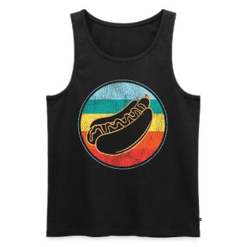 Hot Dog Adulte Vintage Rétro - Débardeur bio Premium Homme - noir - Devant - Michal (187cm)