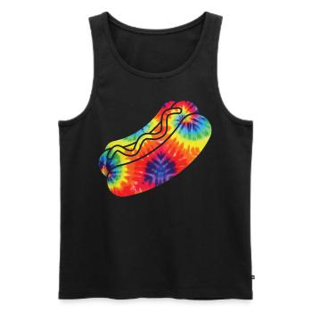 Hot Dog Adulte Tie Dye Années 90 Rétro - Débardeur bio Premium Homme - noir - Devant - Michal (187cm)