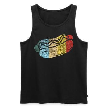 Hot Dog Adulte Vintage Rétro - Débardeur bio Premium Homme - noir - Devant - Michal (187cm)