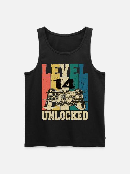Level 14 Unlocked - Men's Premium Organic Tank Top - black