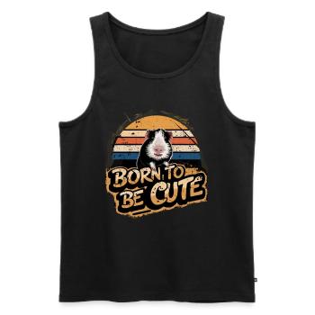 Born To Be Cute Meerschweinchen - Männer Premium Bio Tank Top - Schwarz - Vorne - Michal (187cm)