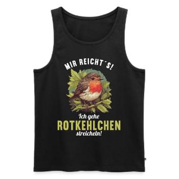 Robin Rotkehlchen - Männer Premium Bio Tank Top - Schwarz - Vorne - Michal (187cm)