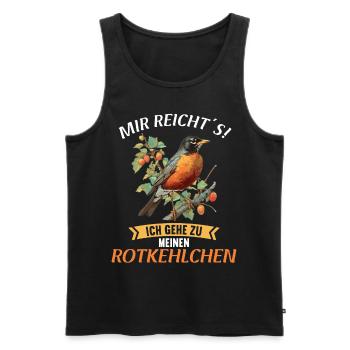 Robin Rotkehlchen - Men's Premium Organic Tank Top - black - Front - AI Model Male 178 light (178cm)