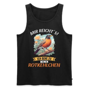 Robin Rotkehlchen - Men's Premium Organic Tank Top - black - Front - AI Model Male 178 light (178cm)