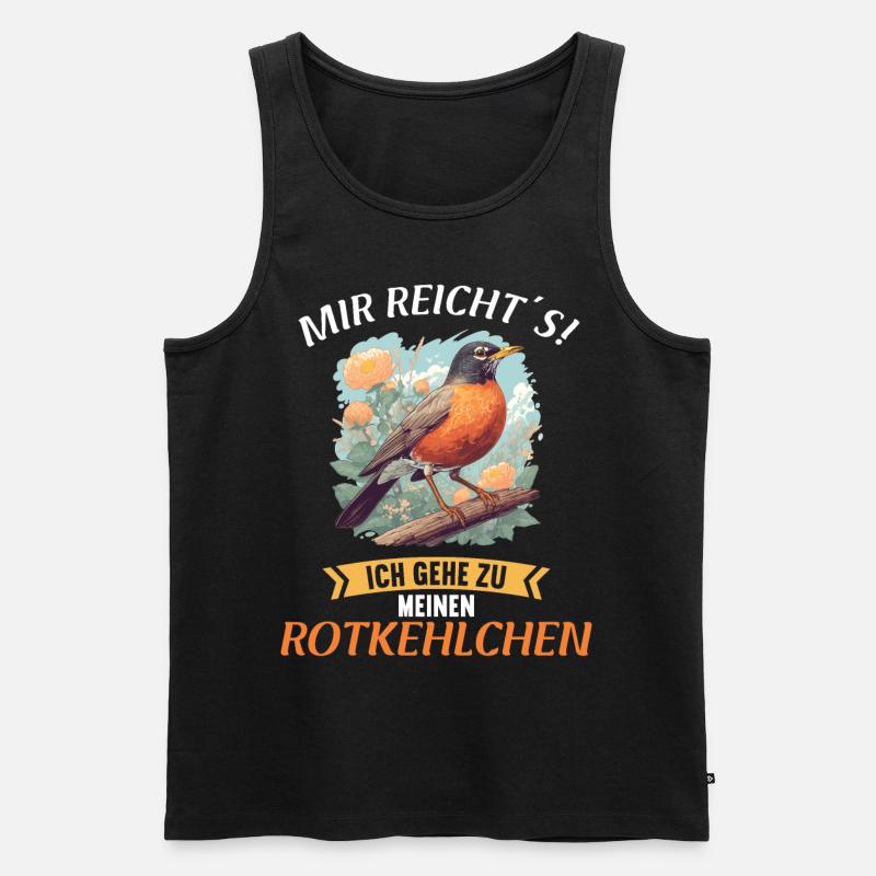 Robin Rotkehlchen - Männer Premium Bio Tank Top - Schwarz