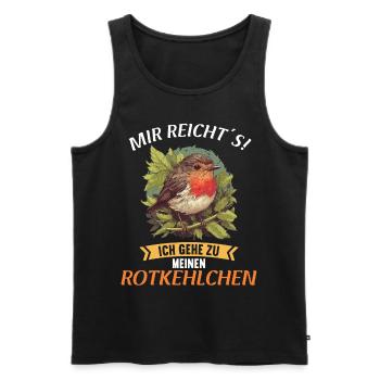 Robin Rotkehlchen - Männer Premium Bio Tank Top - Schwarz - Vorne - AI Model Male 178 light (178cm)