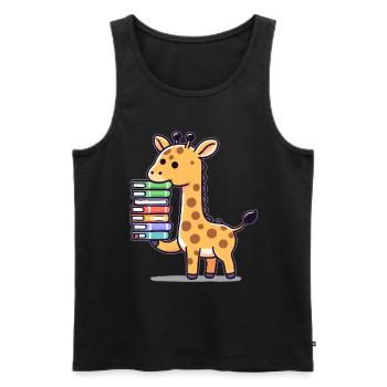 Reading Books Giraffe Book Book Lover - Men's Premium Organic Tank Top - black - Front - AI Model Male 178 light (178cm)