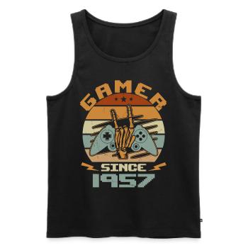 Gamer Since 1957 - Gaming Cadeau Anniversaire 1957 - Débardeur bio Premium Homme - noir - Devant - Michal (187cm)