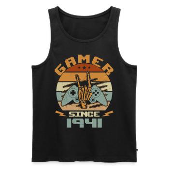 Gamer Since 1941 - Gaming Birthday Gift 1941 - Men's Premium Organic Tank Top - black - Front - Michal (187cm)