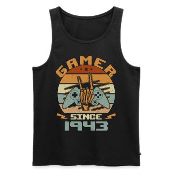 Gamer Since 1943 - Gaming Birthday Gift 1943 - Men's Premium Organic Tank Top - black - Front - Michal (187cm)