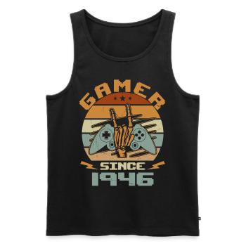 Gamer Since 1946 - Gaming Birthday Gift 1946 - Men's Premium Organic Tank Top - black - Front - Michal (187cm)