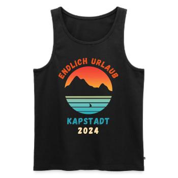 Kapstadt Urlaub 2024 Südafrika Cape Town Urlaub - Männer Premium Bio Tank Top - Schwarz - Vorne - Michal (187cm)