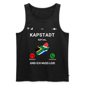 Kapstadt Ruft An Südafrika Cape Town Urlaub - Männer Premium Bio Tank Top - Schwarz - Vorne - Michal (187cm)
