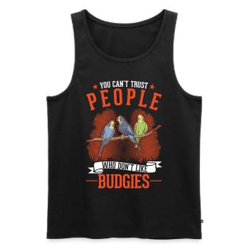 Budgie Gift Welli Cockatiel - Men's Premium Organic Tank Top - black - Front - Michal (187cm)