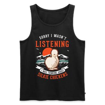 Silk Chicken Gift Silkie Chicken Silkie Chicken - Men's Premium Organic Tank Top - black - Front - Michal (187cm)