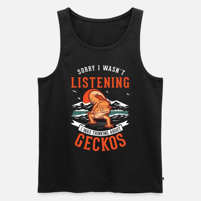 Gecko Geschenk Leopardgecko - Männer Premium Bio Tank Top - Schwarz