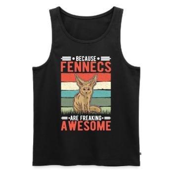Parce que les Fennecs sont vraiment géniaux Fennek - Débardeur bio Premium Homme - noir - Devant - AI Model Male 178 light (178cm)