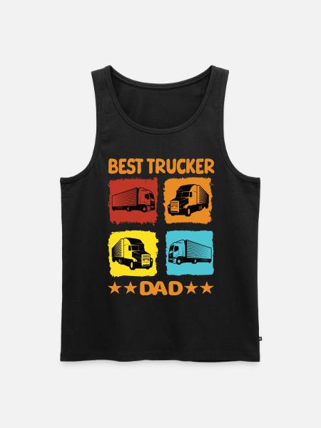 Best Trucker Dad - Men's Premium Organic Tank Top - black