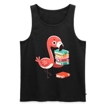 Reading Books Flamingo Book Book Lover - Men's Premium Organic Tank Top - black - Front - Michal (187cm)