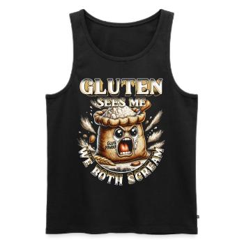 Allergie au gluten Intolérance au gluten - Débardeur bio Premium Homme - noir - Devant - AI Model Male 178 light (178cm)