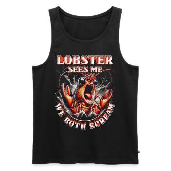 Hummerallergie Lobster Sees Me We Both Scream - Men's Premium Organic Tank Top - black - Front - Michal (187cm)