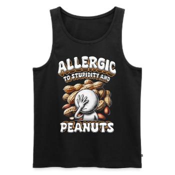 Erdnussallergie Allergic To Stupidity And Peanuts - Männer Premium Bio Tank Top - Schwarz - Vorne - Michal (187cm)
