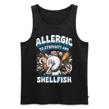 Meeresfrüchteallergie Allergic To Shellfish - Männer Premium Bio Tank Top - Schwarz - Vorne - Michal (187cm)