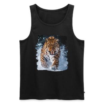 Amur Leopard Amurleoparden Amurleopard - Men's Premium Organic Tank Top - black - Front - AI Model Male 178 light (178cm)